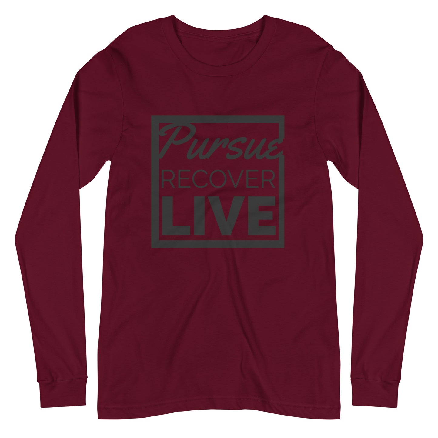 PURSUE RECOVER LIVE Unisex Long Sleeve Tee - BLK DTG