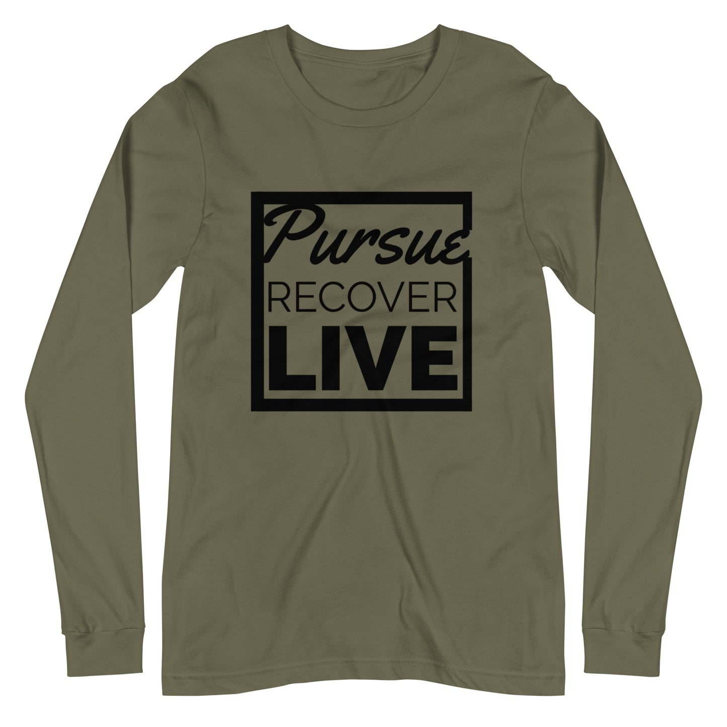 PURSUE RECOVER LIVE Unisex Long Sleeve Tee - BLK DTG