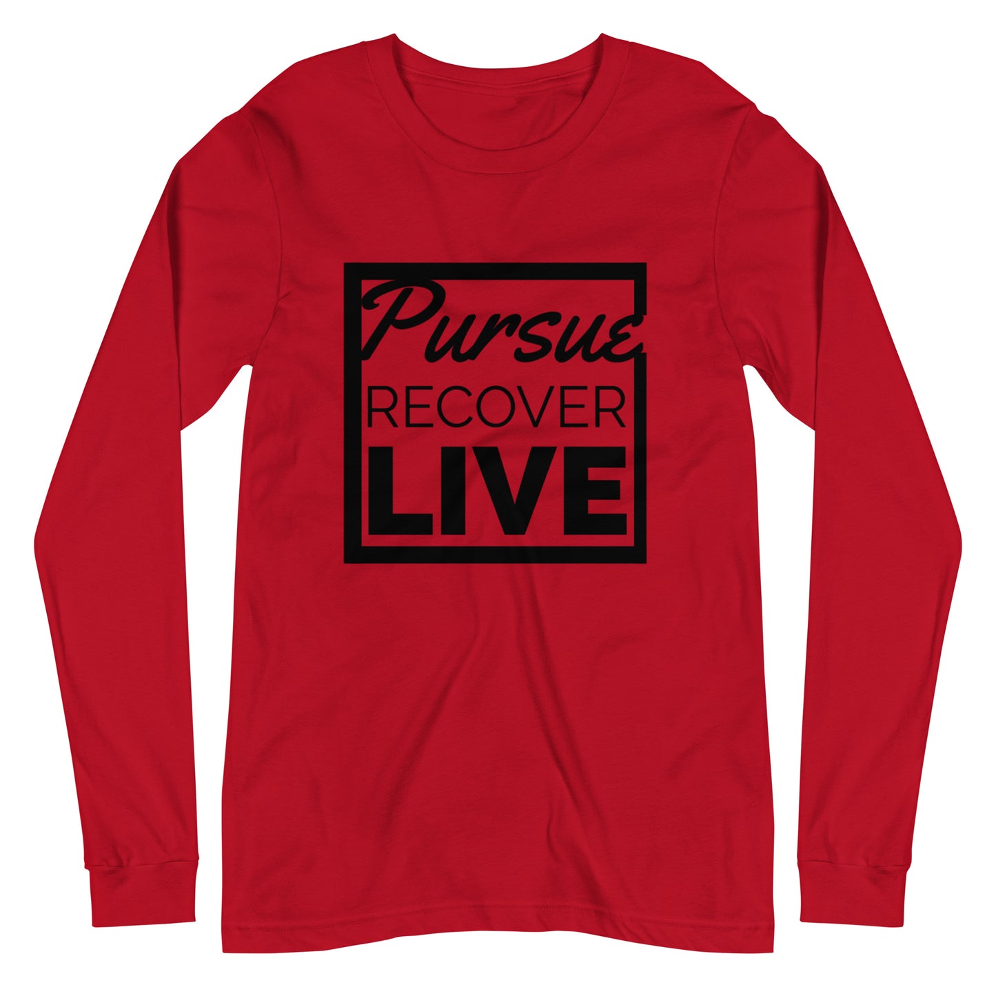 PURSUE RECOVER LIVE Unisex Long Sleeve Tee - BLK DTG