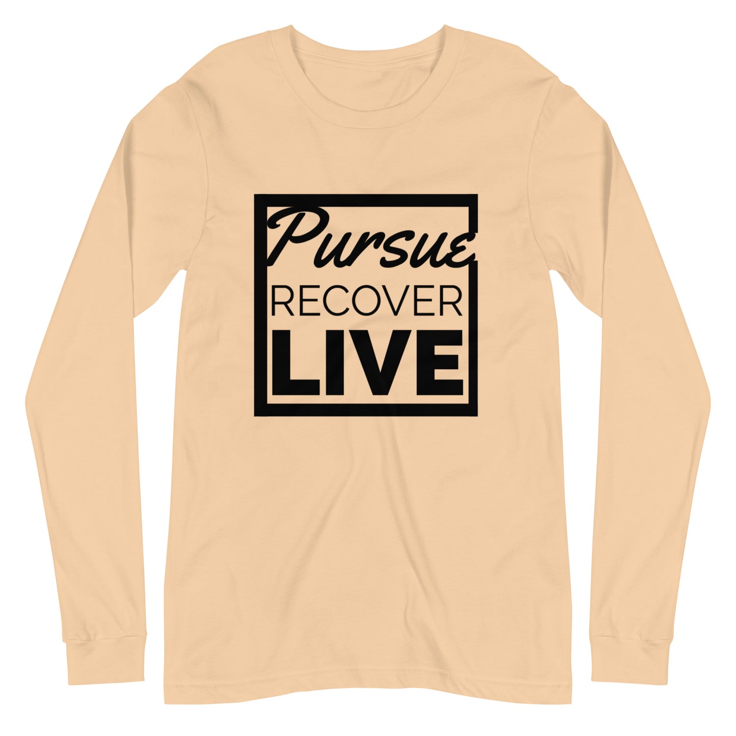 PURSUE RECOVER LIVE Unisex Long Sleeve Tee - BLK DTG