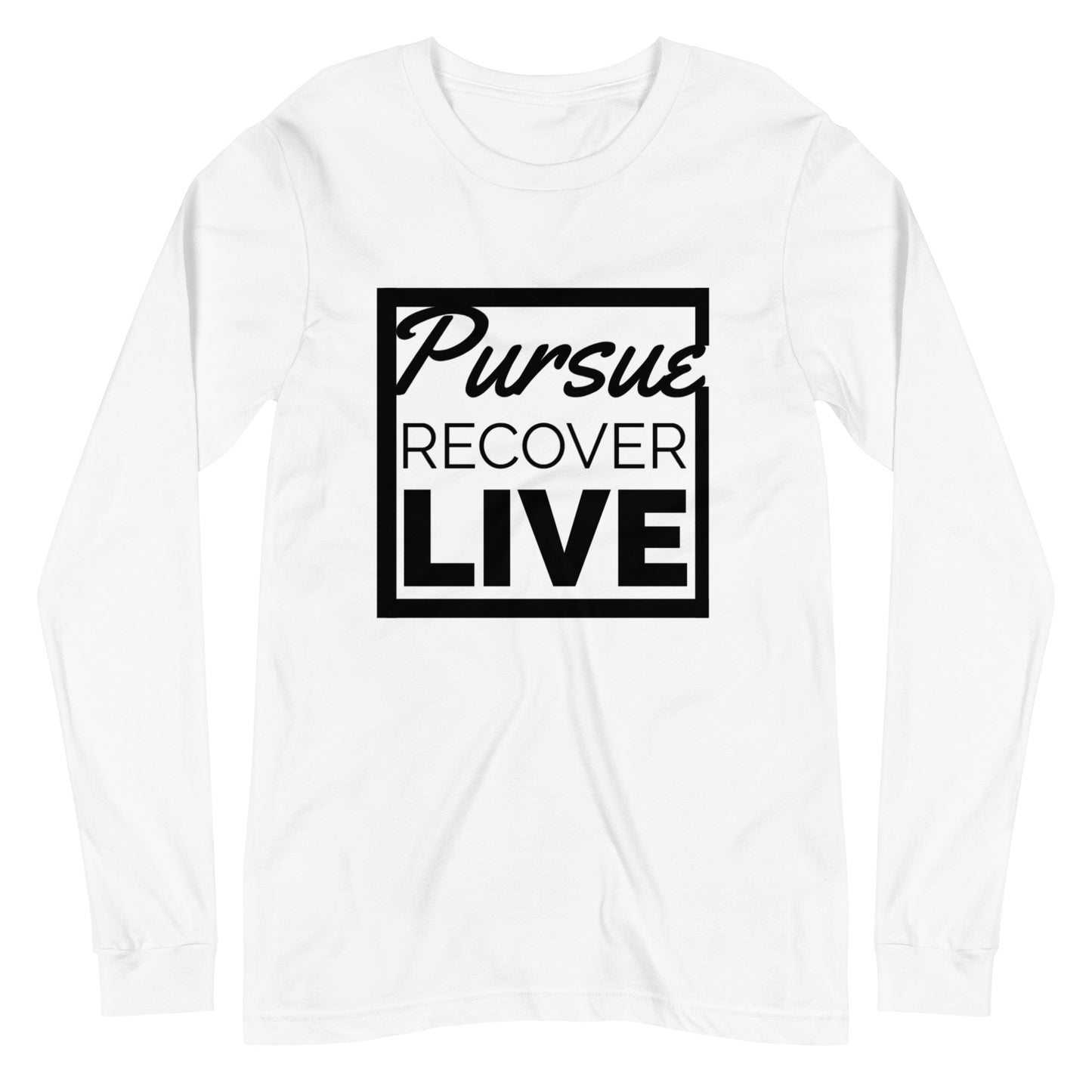 PURSUE RECOVER LIVE Unisex Long Sleeve Tee - BLK DTG