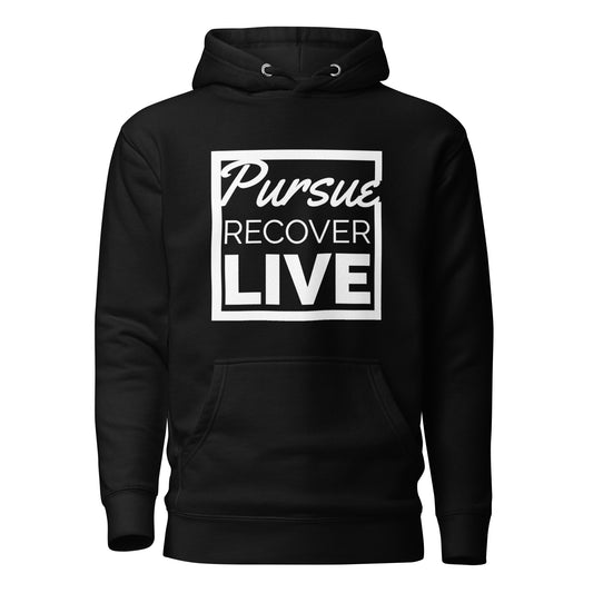 PURSUE RECOVER LIVE Unisex Hoodie - WHT DTG