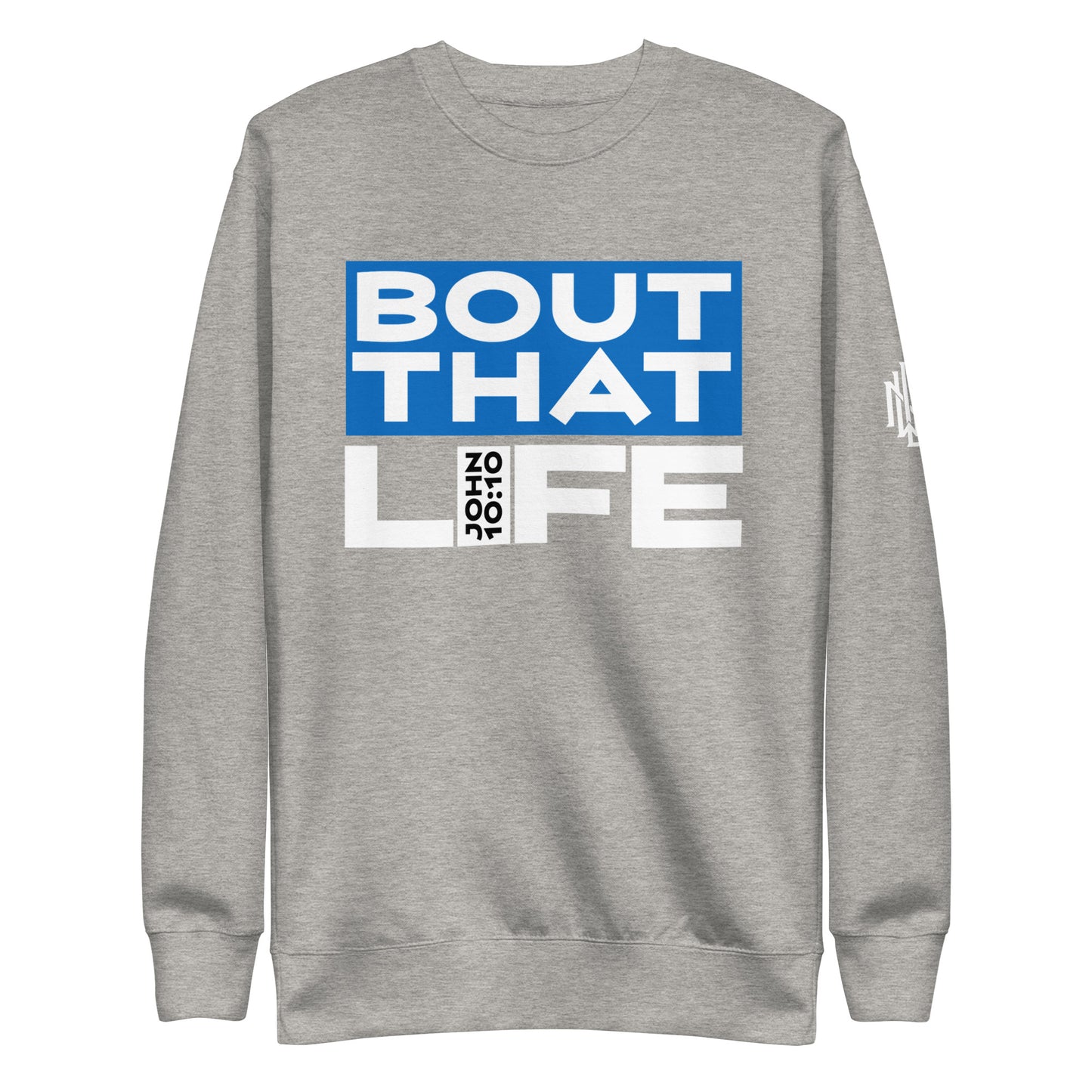 BOUT THAT JOHN 10:10 LIFE BLU BLOCK PULLOVER