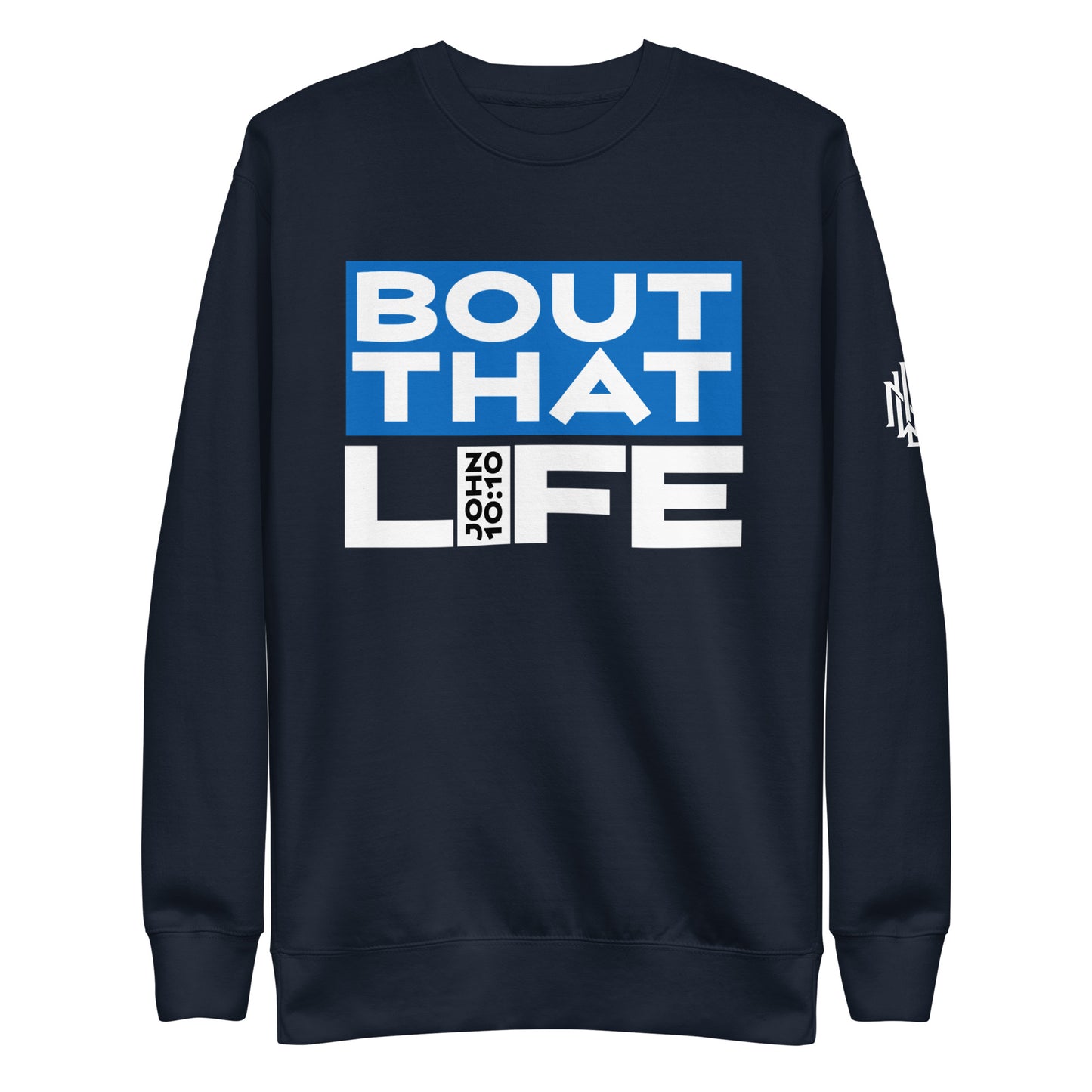 BOUT THAT JOHN 10:10 LIFE BLU BLOCK PULLOVER